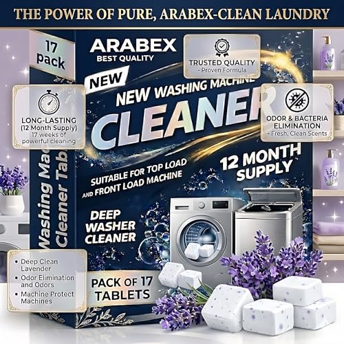Image of Washing Machine Cleaner Tablets (17 Tablets) | Drum & Pipe Deep Cleaner | Lavender Scent | Removes Odour, Limescale & Residue | For Front Load & Top Load Fully Automatic Washing Machines