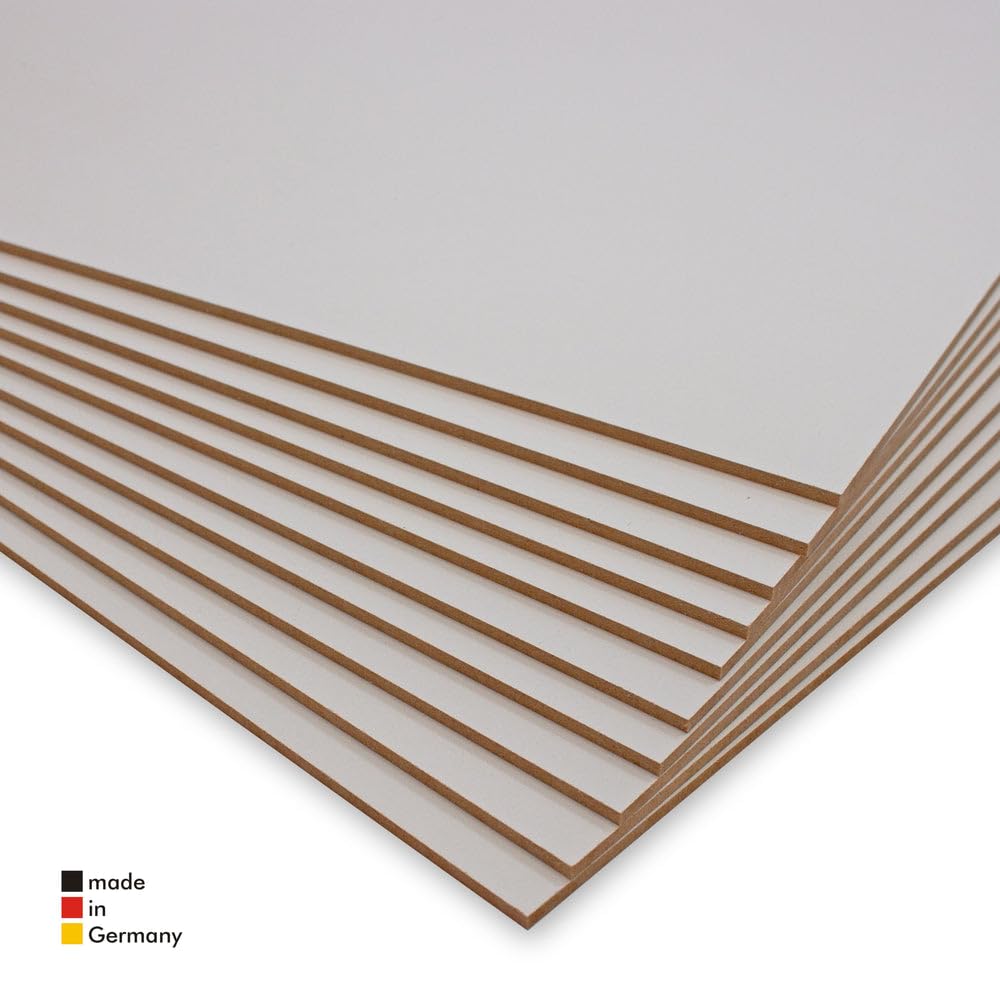 PEGBOARD 5mm 42 x 30 cm 10er Set MDF-Platten | weiß lackiert, Perfekt für Lasergravur, CNC-Bearbeitung | präzise Zuschnitte
