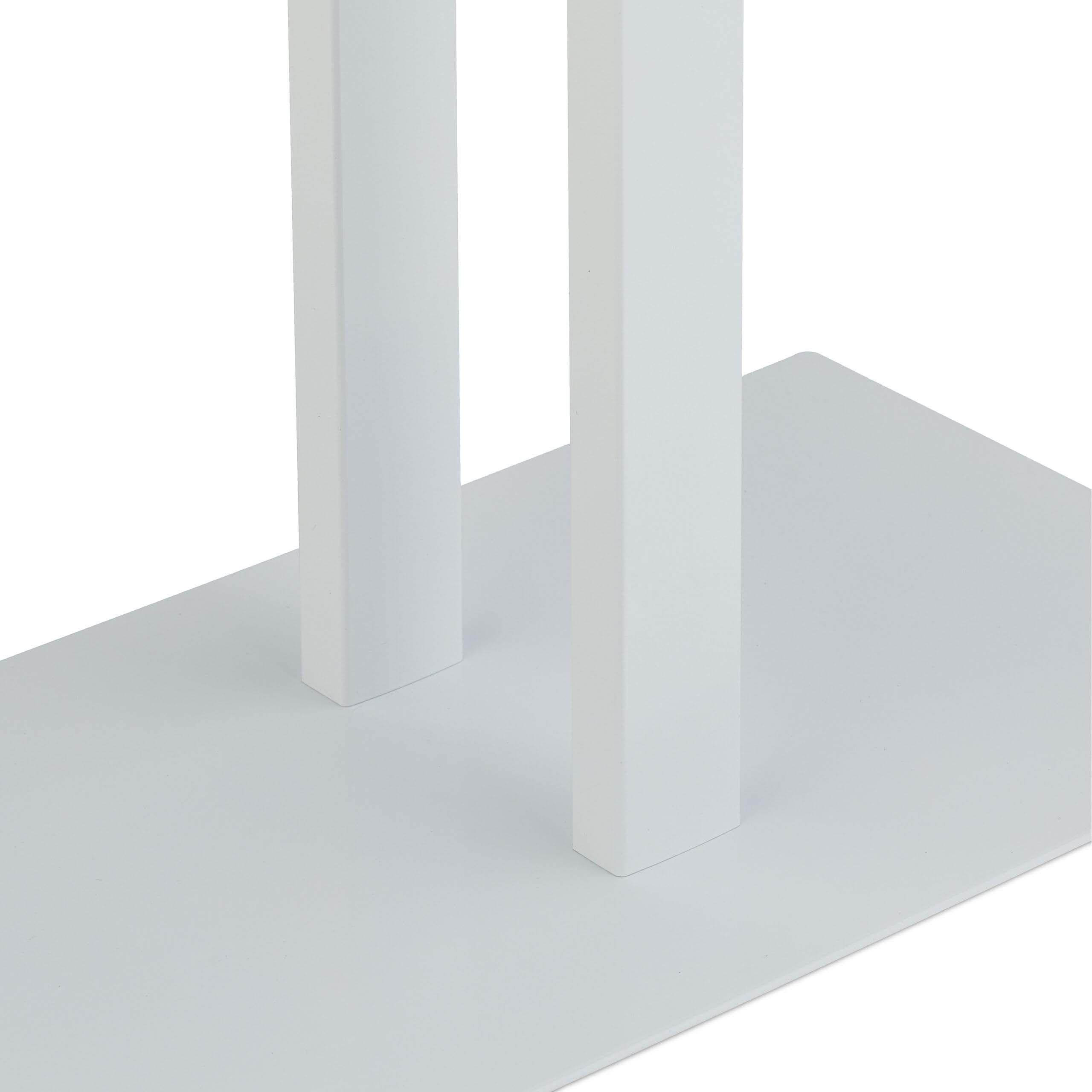 Relaxdays Porte-Serviettes, 2 Barres, métal, HxLxP : 82 x 50 x 19 cm, Support Design en T, Double Bras, Blanc