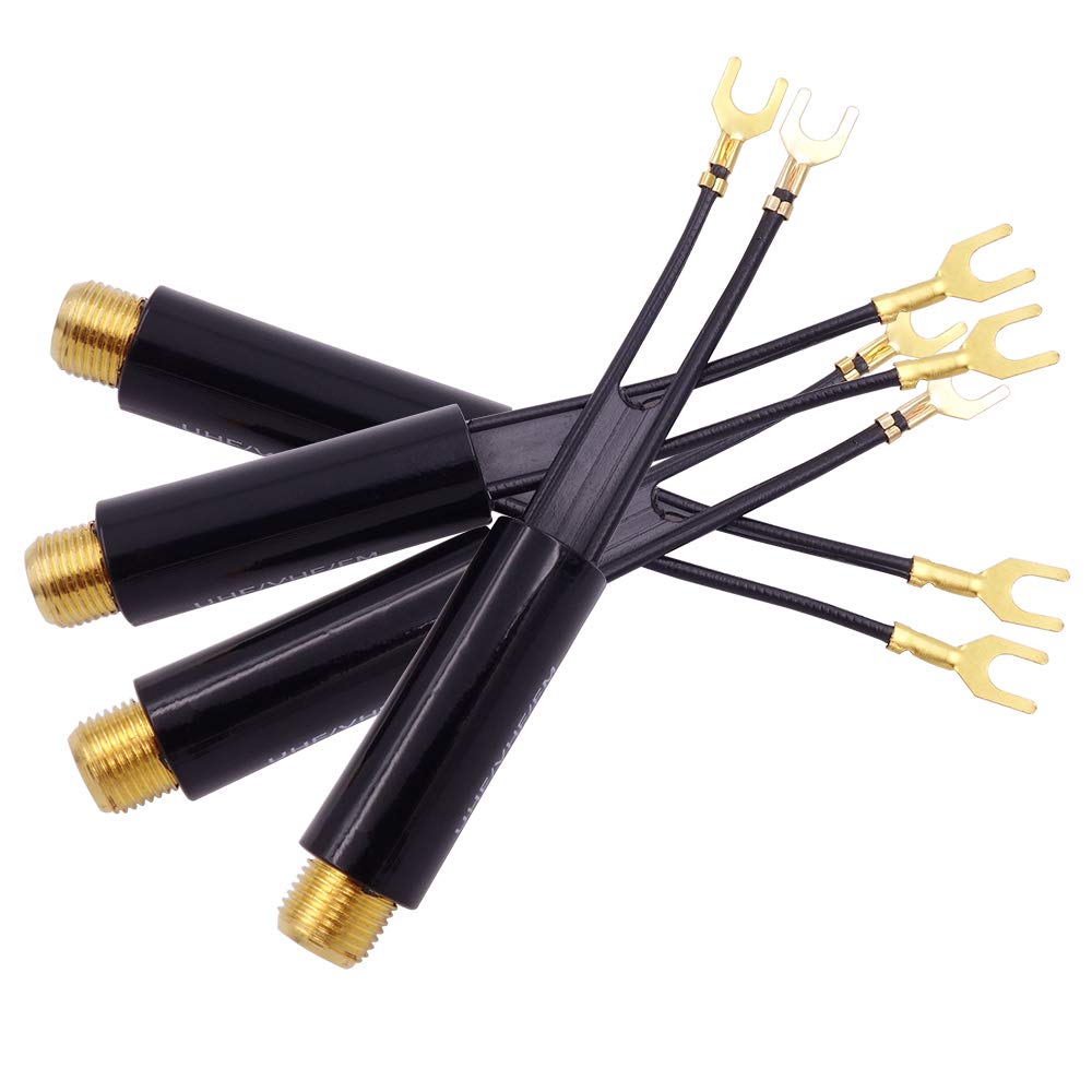 Hot Deals Fancasee (4 Pack Gold Plated) 75 Ohm to 300 Ohm UHF/VHF/FM Matching Transformer Converter Adapter with F Type Female Coax Coaxial Connector Plug Jack for TV Antenna Cable Wire
