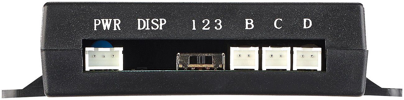 Lescars Rückfahrhilfe: Funk-Ultraschall-Einparkhilfe in Kennzeichen-Halter, mit LCD-Display (Einparkhilfe ohne Bohren, Parksensoren, Kfz)