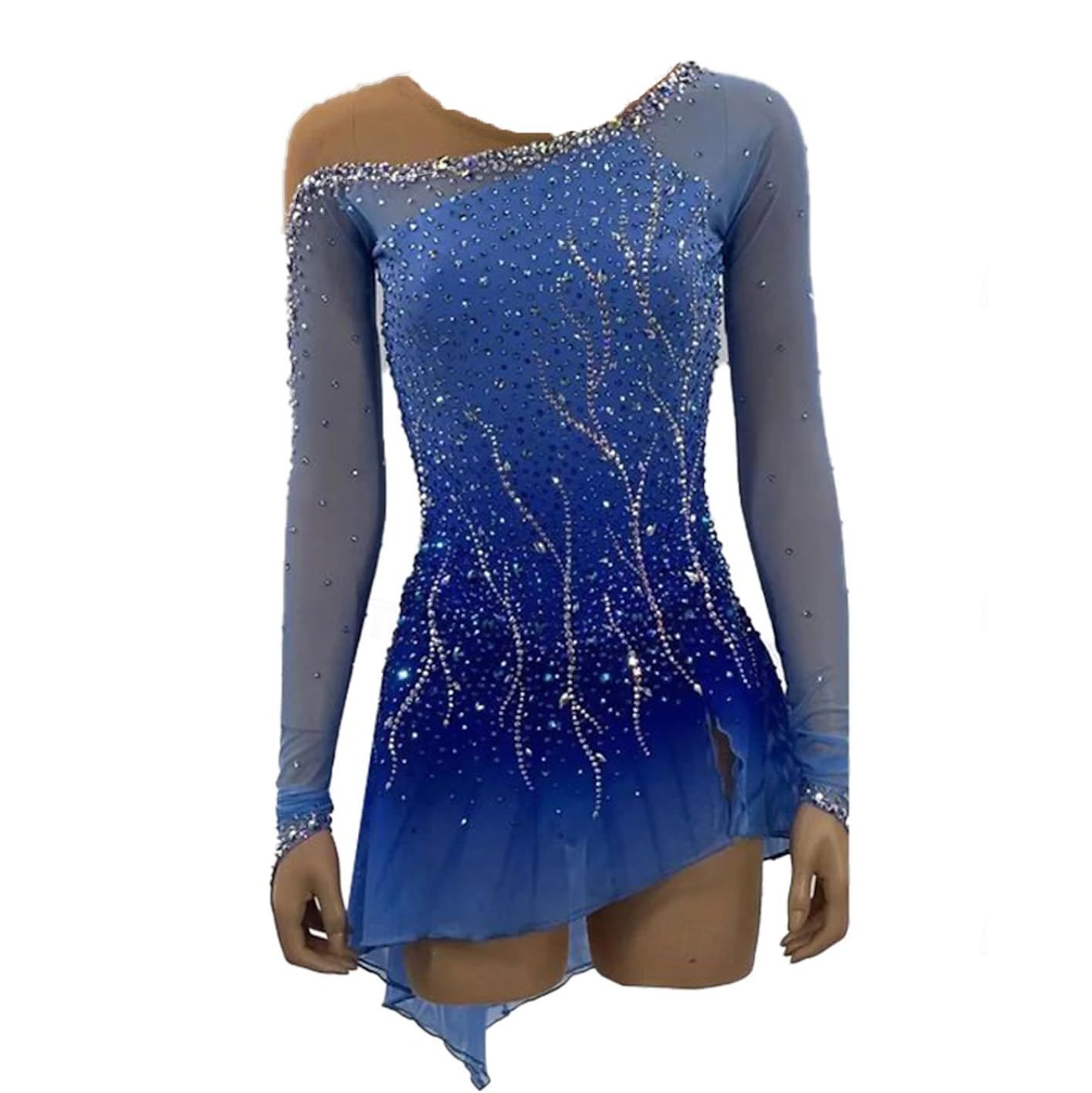 JRUIA Eiskunstlauf Wettkampf Kleid Für Damen Handgefertigtes Outdoor Sport Rollschuh Tanzkostüm Für Mädchen Gymnastikanzug Lange Ärmel