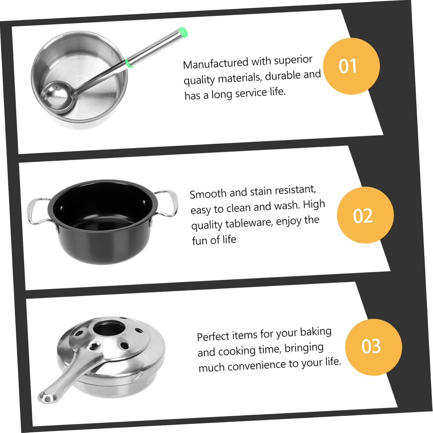 1set Stainless Steel Fire Boiler Melt Chocolate Pot Cheese Fondue Portable Fondue Pot Heat Source