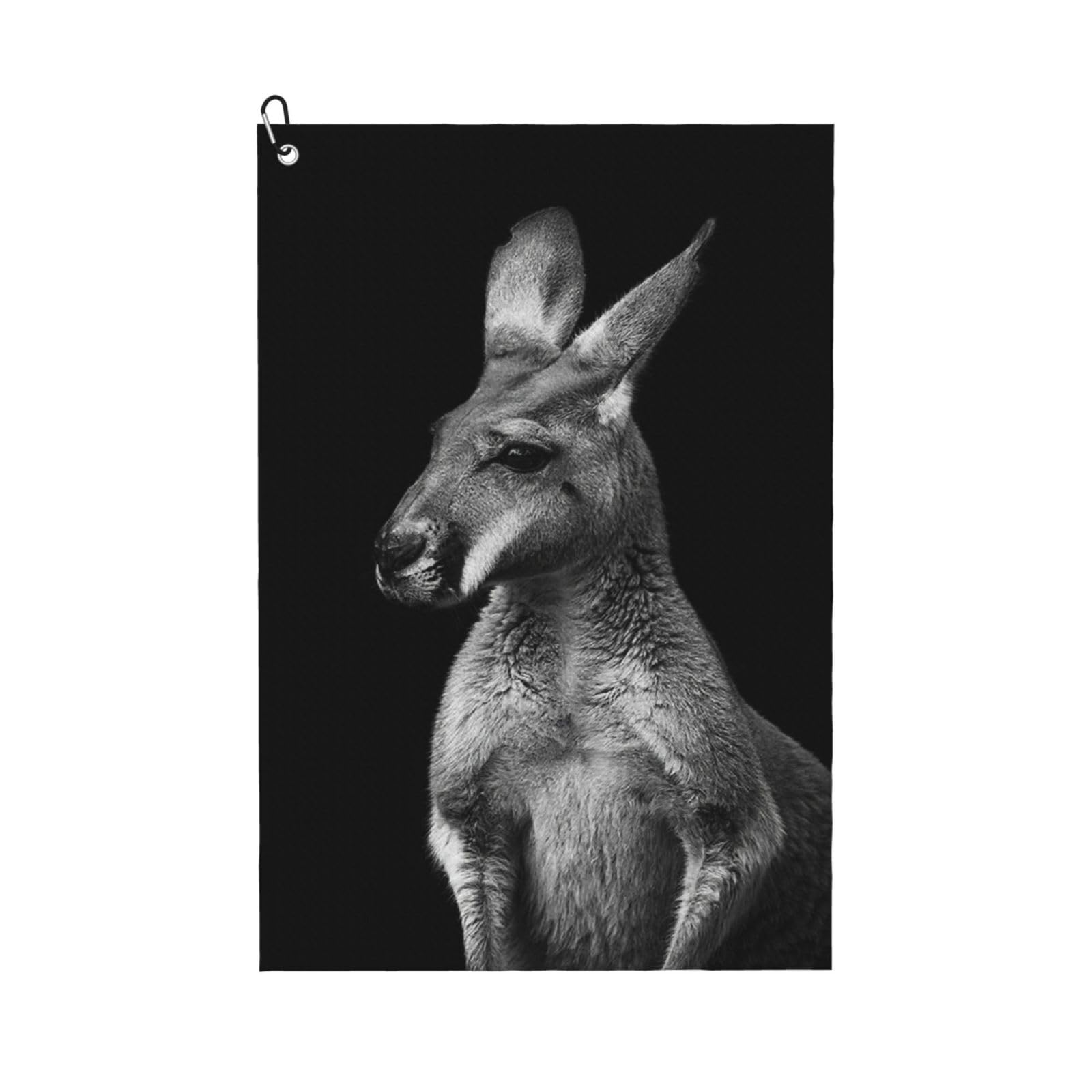 Oudrspo Glowless Kangaroo Golf Towel, Waffle Weave Sports Towel with Clip for Golf Course Daily Use