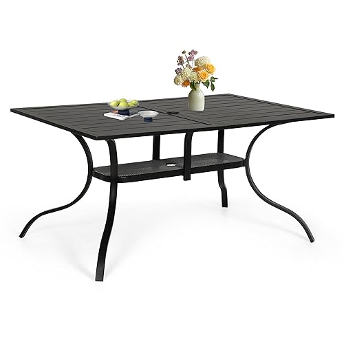 Betterland Patio Rectangular Dining Table 60" x 37" Outdoor Metal