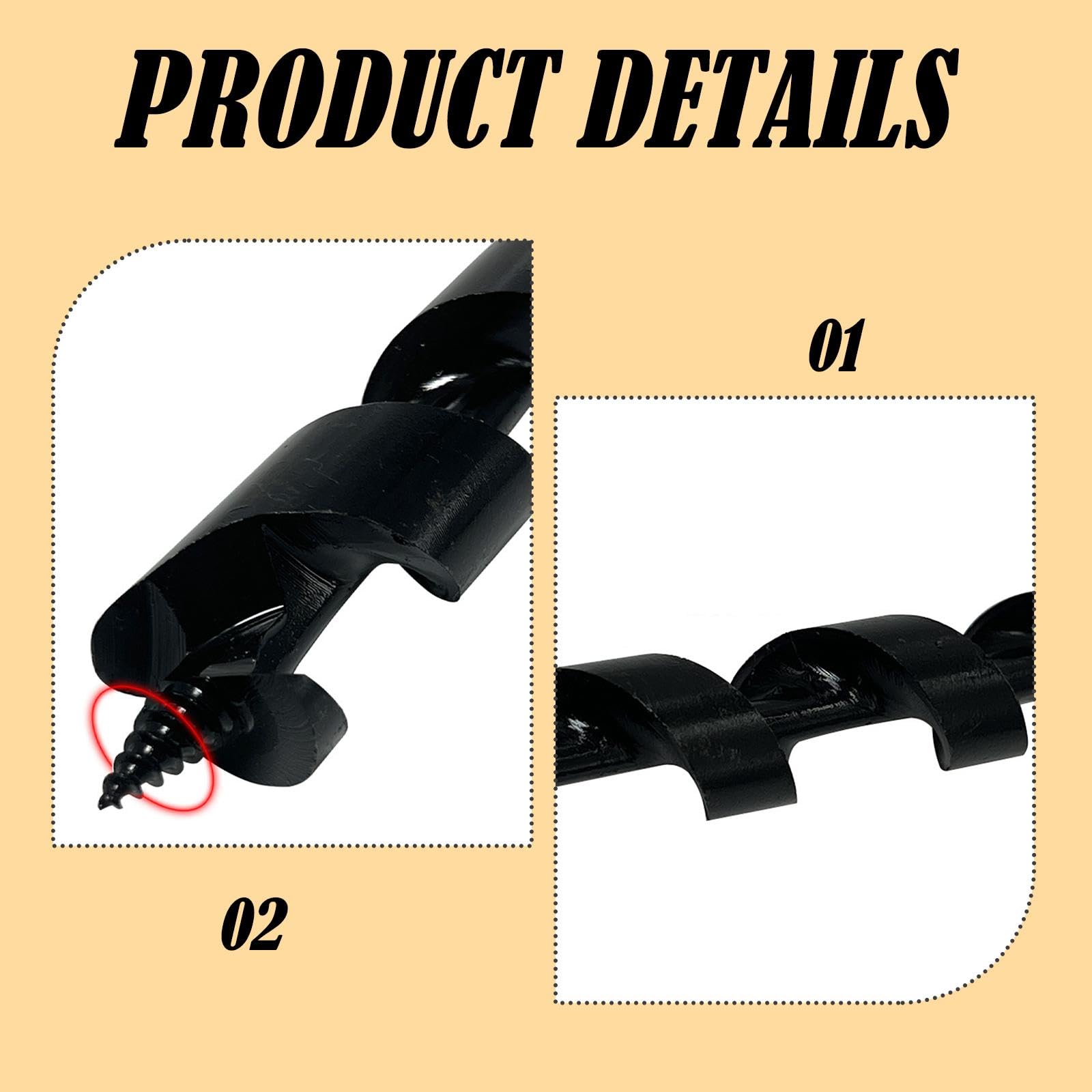 Sharplace Llave de Serpiente Manual, Broca para Madera, Broca para Madera, Acero Al Carbono Multiusos, Herramienta Manual de Alta Resistencia para Perforar Aguj, 5 Piezas