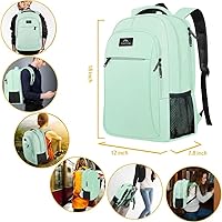 Vista 3 de MATEIN Mochila para laptop de 15.6 pulgadas con puerto de carga USB, mochila de viaje delgada y ligera resistente al agua para mujer