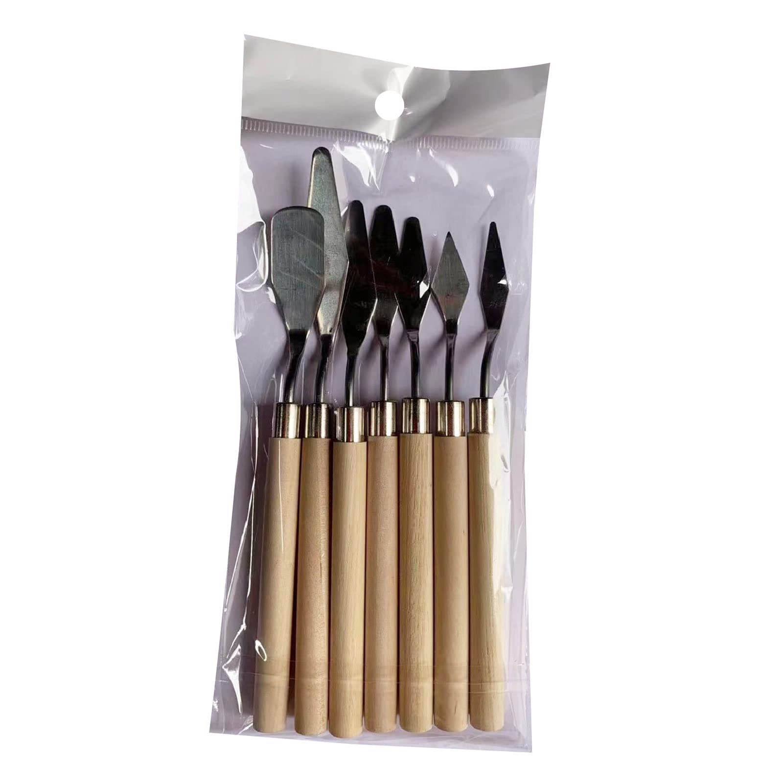 Jazuaiao Oil Painting Palette Wood Handle Color Mixing Spatula Palette Wall Painting Scraper for Oil Canvas for Artist