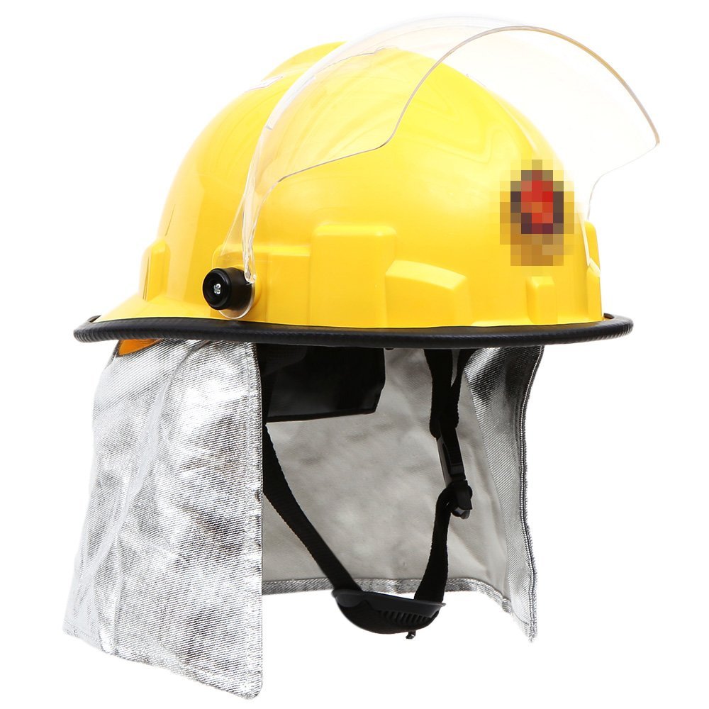 ubersweetImported Fire Proof Fireman's Safety with Amice Electric Shock Pre Flame-Retardant Pierce Resistance Fire Fighting Helmet_159897