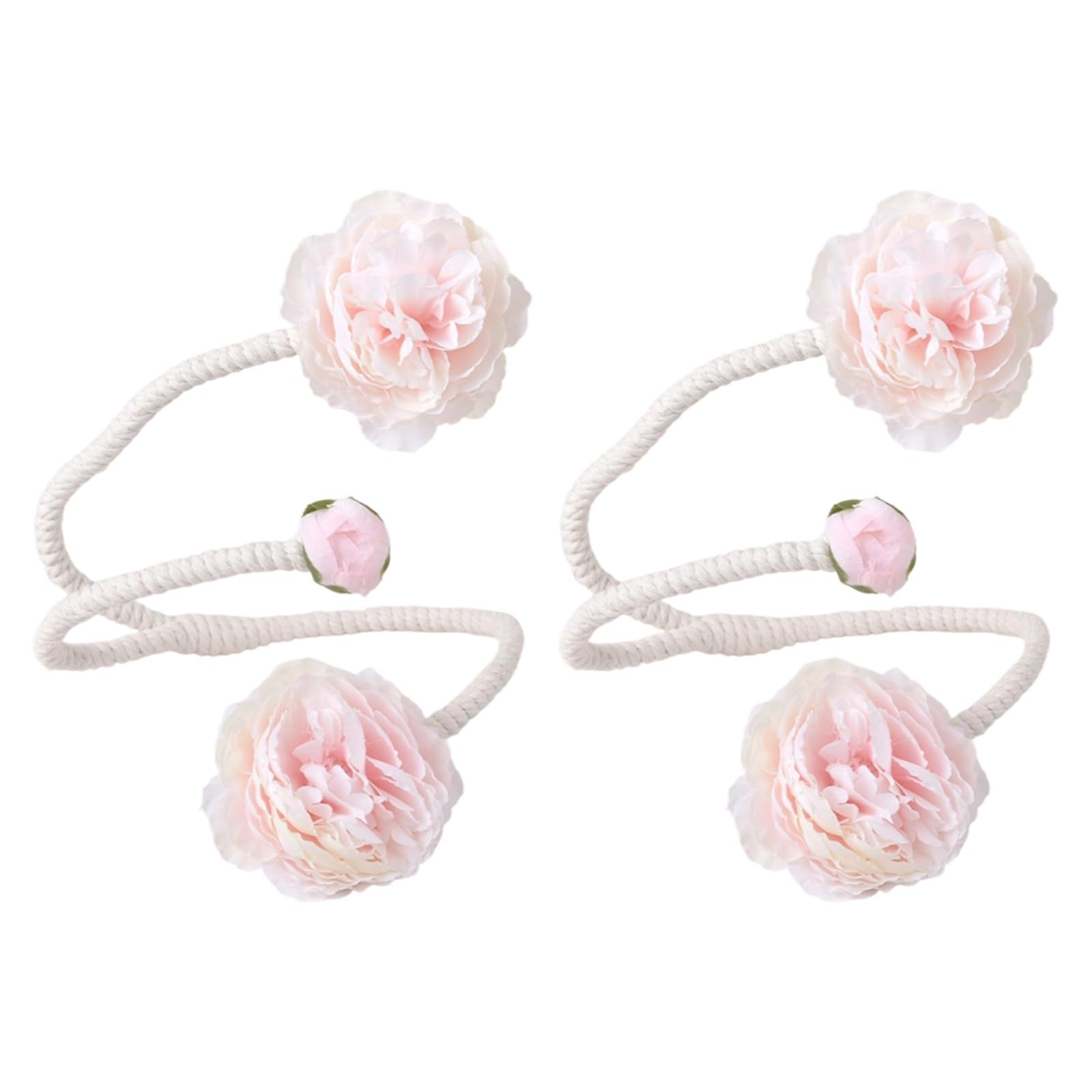 2Pcs Artistic Artificial Flower Curtain Buckle Adjustable Tiebacks for Home Decors Window Drapery Floral Holdbacks Tie Flower Curtain Tieback