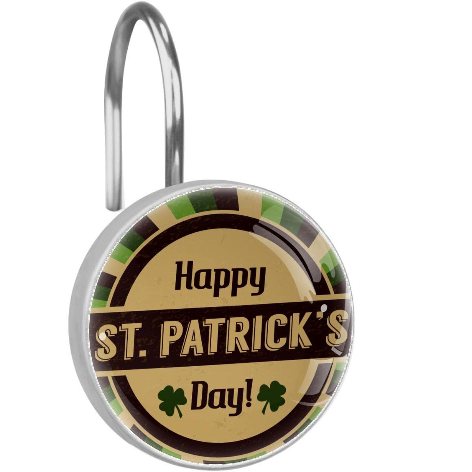 Crochets de rideau de douche antirouille haut de gamme avec finition Saint Patrick vintage