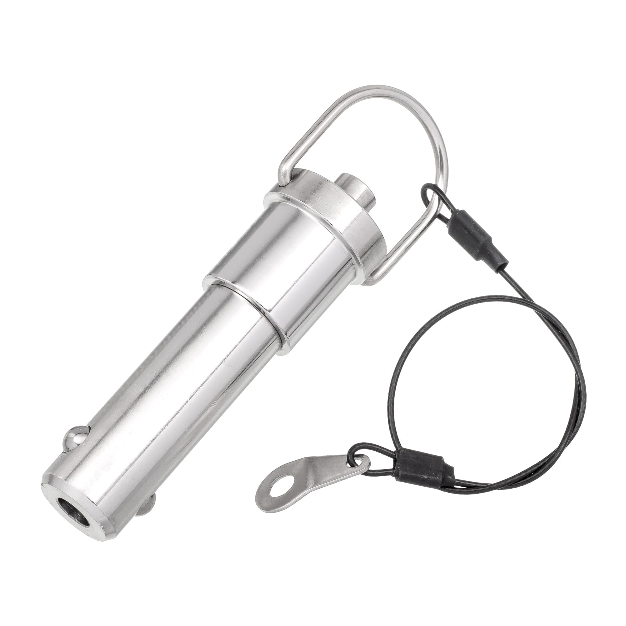 HALLMERS 20mm Pin Diameter 40mm Usable Length Quick Release Ball Head Pin Lock with 260mm Retaining Wire Cable - Stainless Steel - Self Locking Fasten Security Bolt Accessory Push Pull Fastening Tool