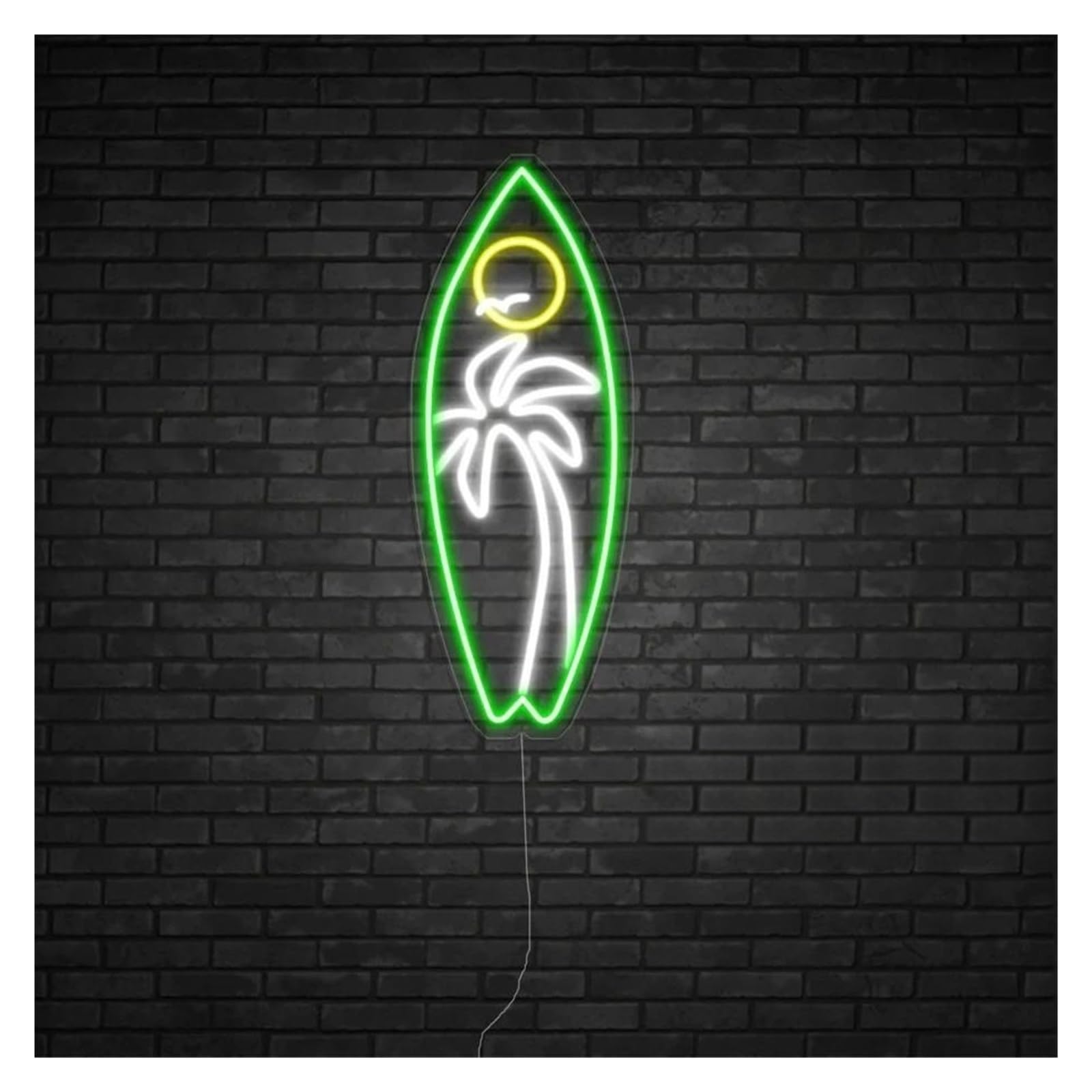 LEMST Signs Lamp Surf Neon Signs USB Powered Adjustable Brightness Surfboard Neon Lights, Suitable for Window Party Decor 17cmx39.8cm(B)