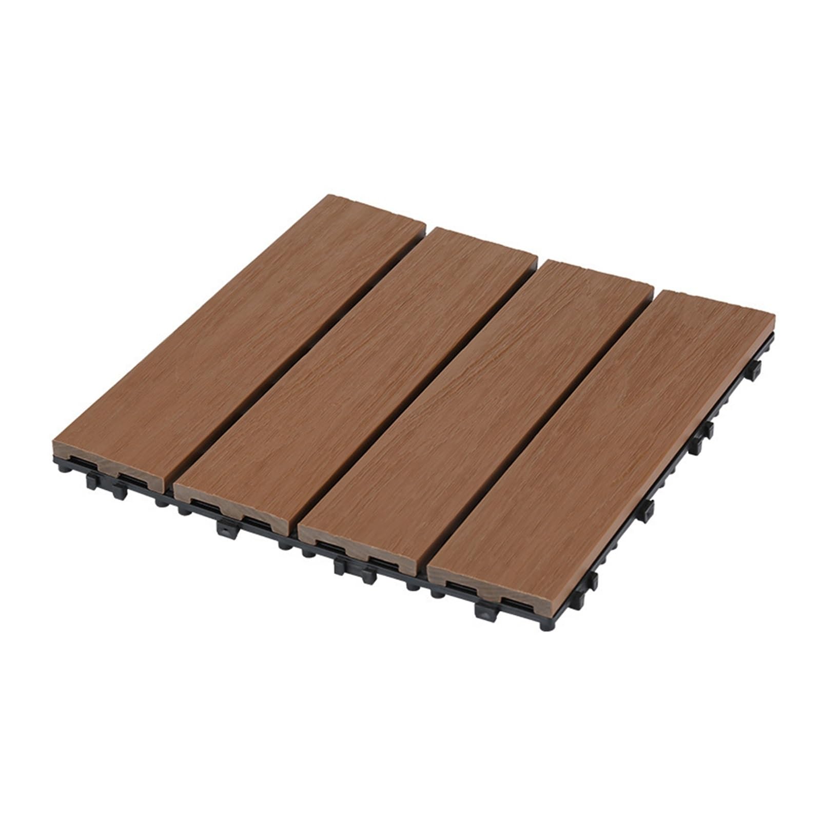 (11 piezas) Terraza exterior de WPC for bricolaje: piso compuesto de madera entrelazada for exteriores, ecológico, anticorrosión y a prueba de rayos UV(Brownish red)