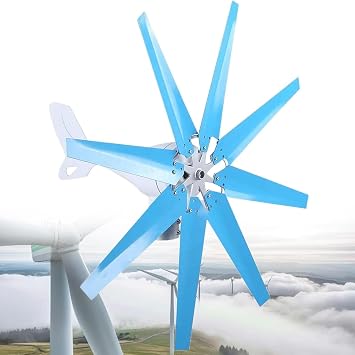 12000w Wind Turbine Generator Kit,Wind Mill Generator with 8 Blade,12v 24v 48v Medium Windmill Household Small,Wind Mill Generator with Solar Wind Hybrid Controller,12V