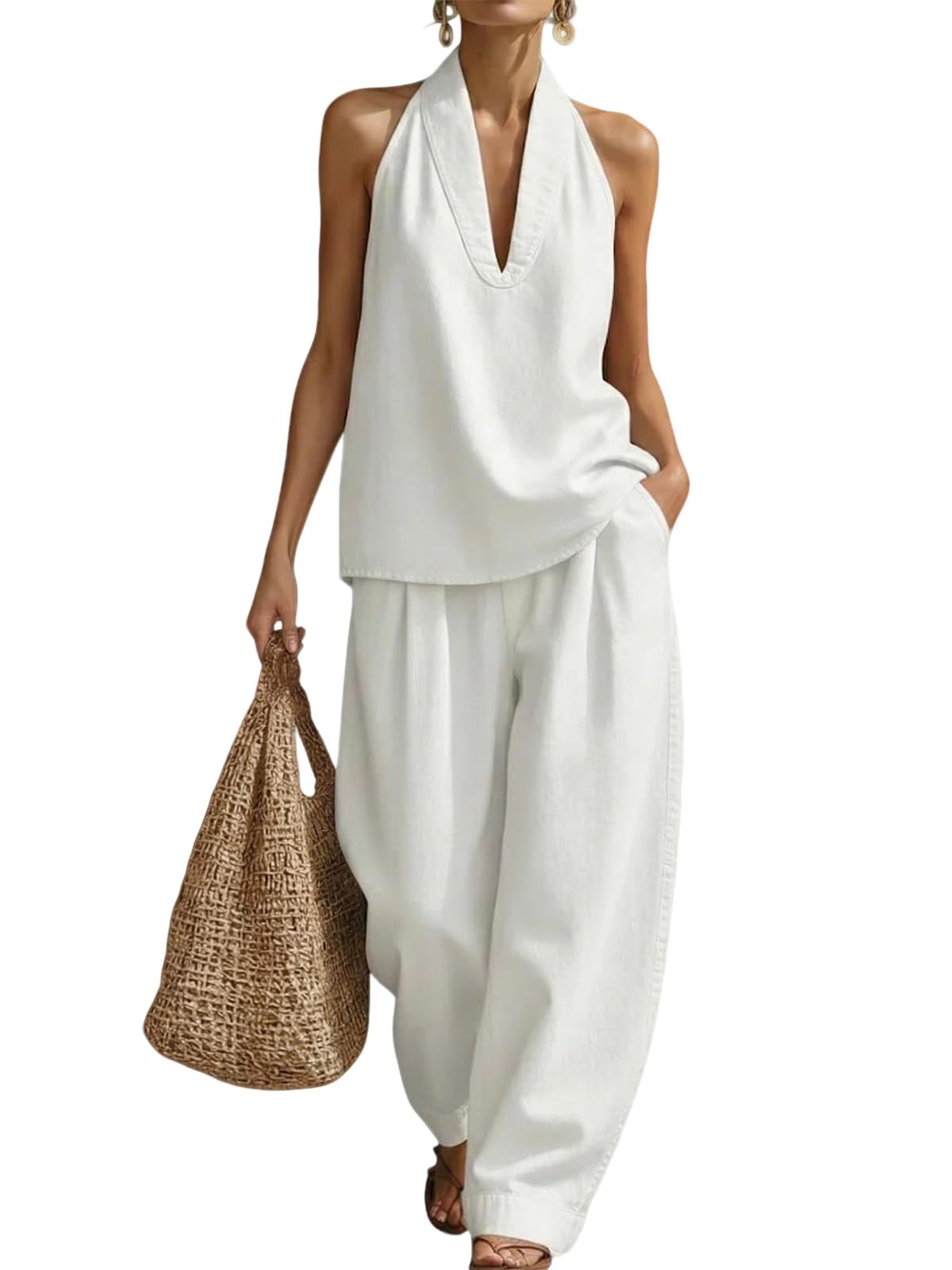 Photo 1 of Bufushaoh Women's 2 Piece Denim Set - White, Medium
