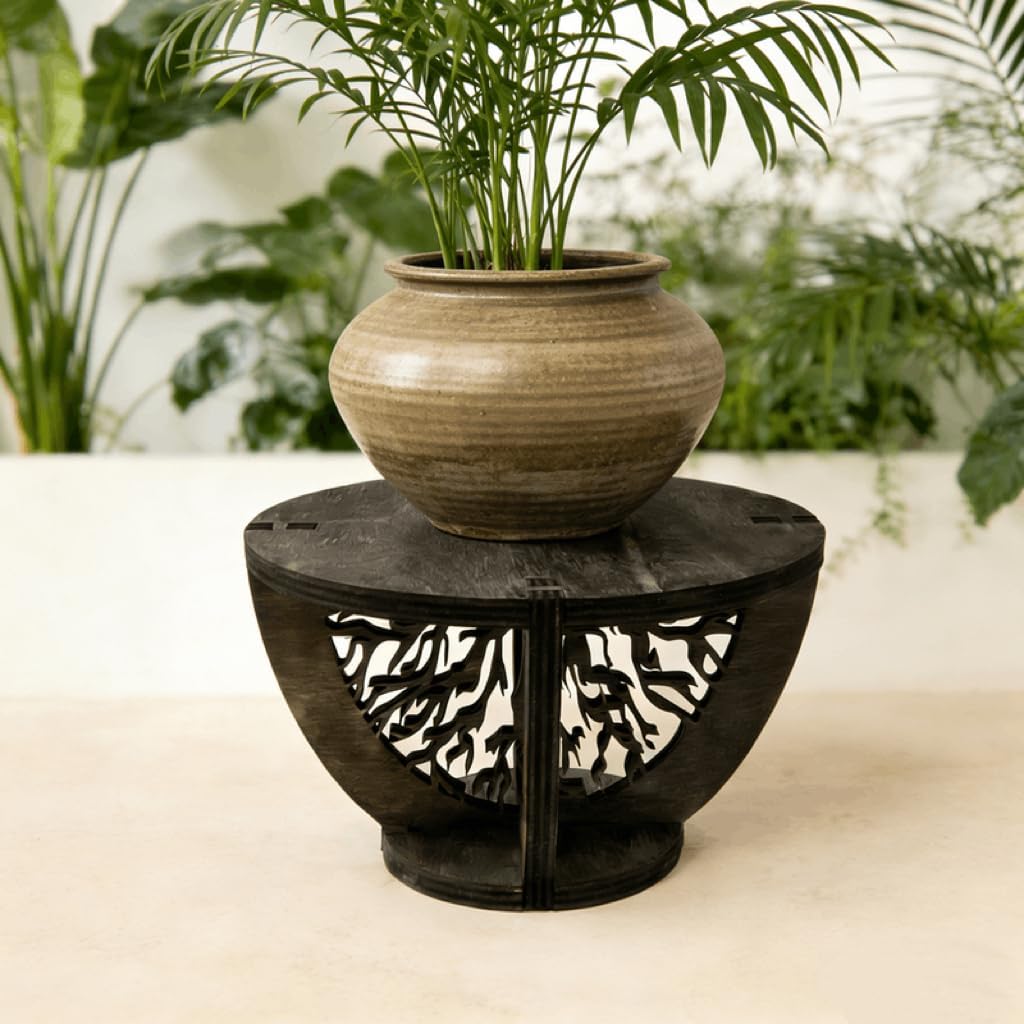 Indoor Wooden Plant Stand Holder for Sill, Desktop, - Single Flower Pot Rack for Small Plants - Unique Tree Root Design Elevate Your Plants in Style and Provide Additional Sunlight