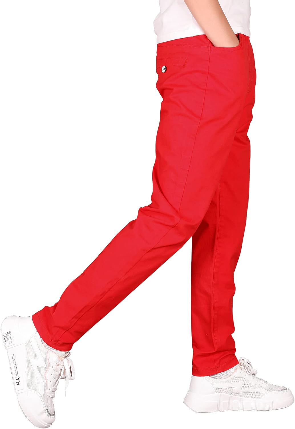 CAMLAKEE Boys' Stretch Pull on Chino Pants Kids School Uniform Yonth Twill Pants - Image 4