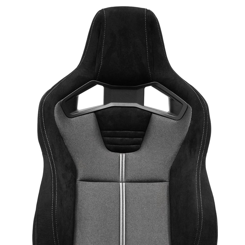 Sedile Sportivo 'NK Premium' - Pelle scamosciata Nero + Tessuto Grigio 'Mesh' - reclinabile doppia regolazione in Poliestere - incl. Slitte