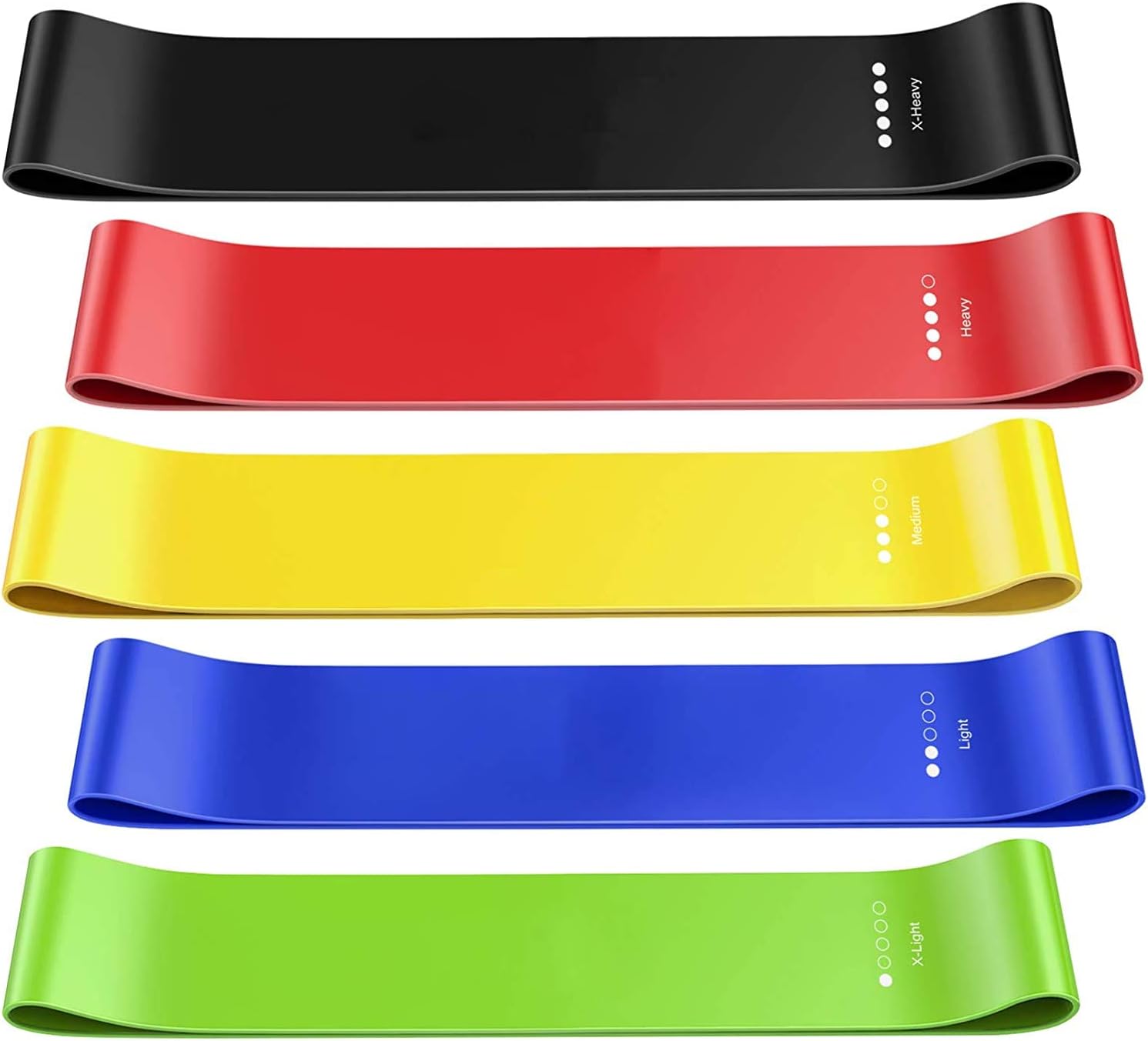 AB SALES Resistance Loop Exercise Bands - Set of 5 Bands for Working Out with Carry Bag - Mini Resistance Bands for Legs and Butt