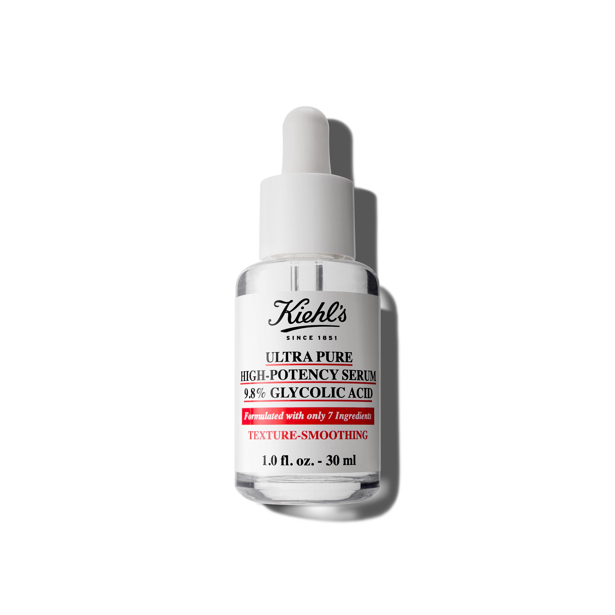 KIEHL'S Ultra Pure High-Potency Serum, Siero Viso Esfoliante, Per Tutti i Tipi di Pelle, Effetto Levigante e Illuminante, Con il 9,8% di Acido Glicolico, 30 ml