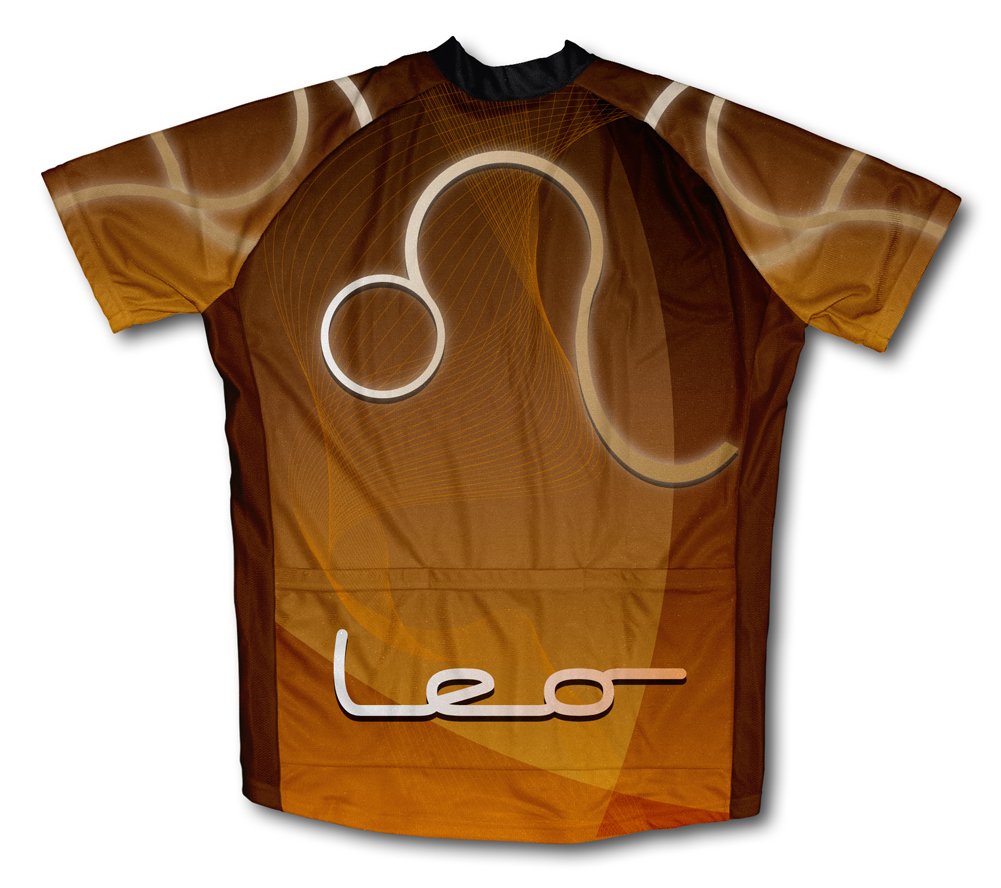 Leo Short Sleeve Cycling Jersey for Youth - Size M Brown