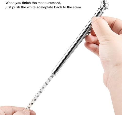 Miniatura 4 de CZC AUTO Medidor de presión de neumáticos, calibre de aire mecánico resistente, vástago inoxidable, mandril único con clip de bolsillo para camión,