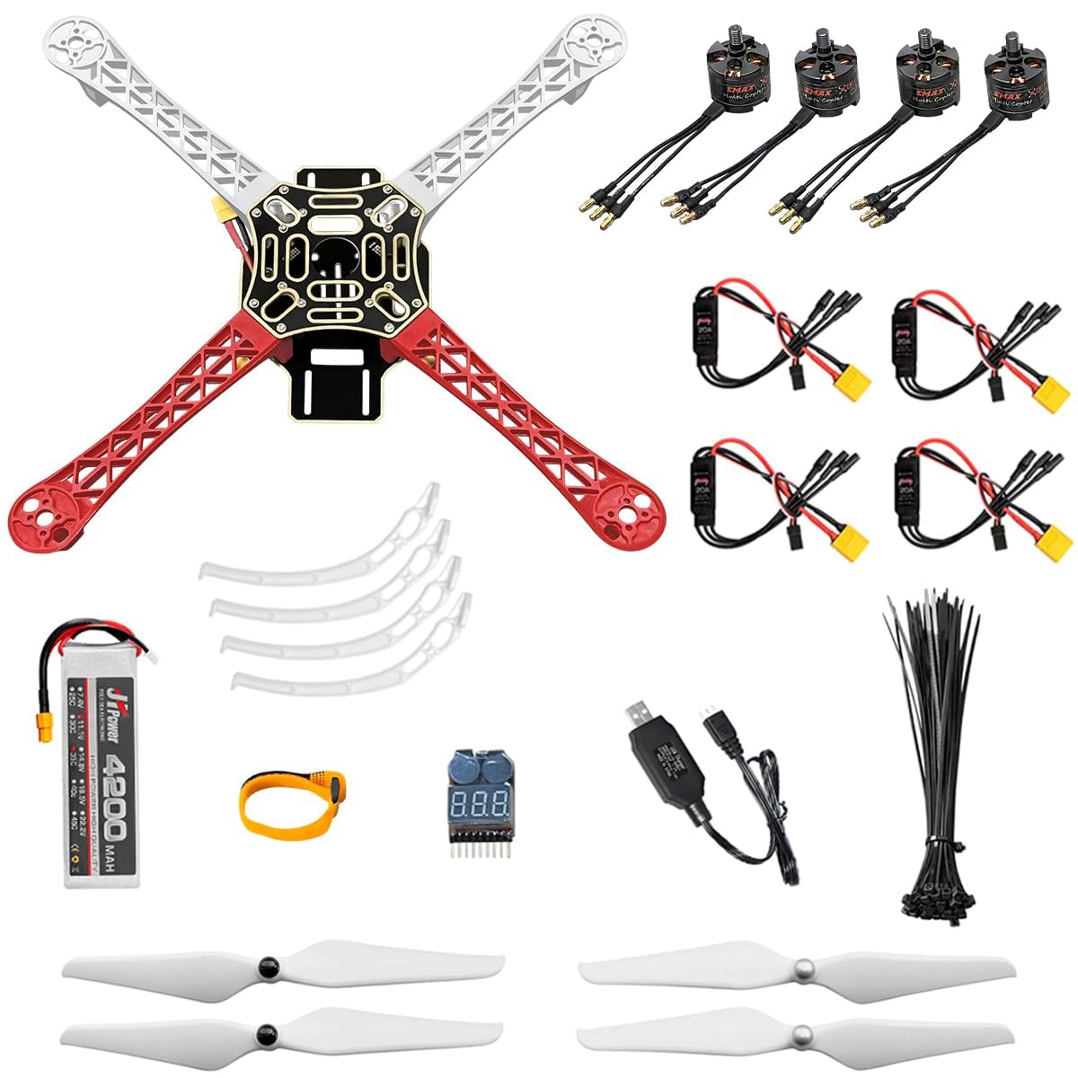 HAWK'S WORK F450 Zestaw do Samodzielnego Montażu Drona, 4-osiowy quadkopter DIY z instrukcją i filmem dla entuzjastów dronów i inżynierii, studentów i naukowców (C)