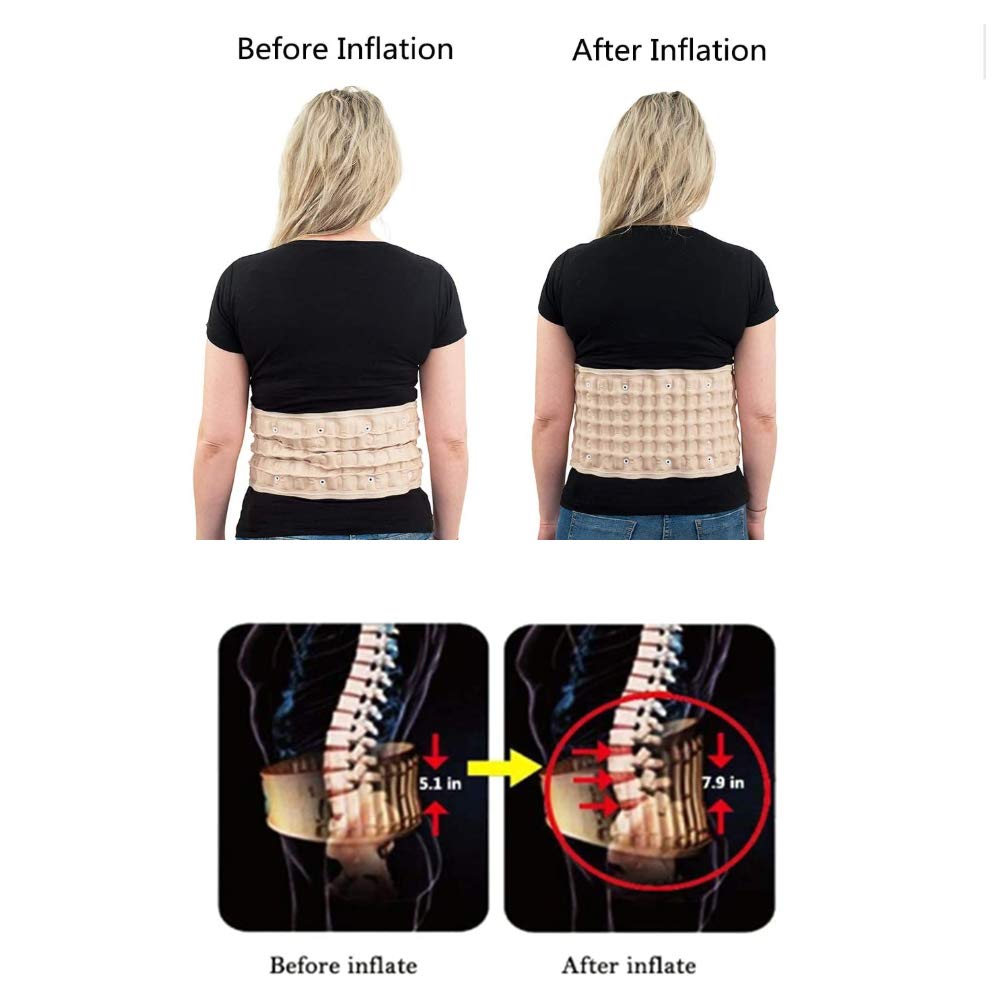 Newooh Ceinture lombaire de décompression pour le dos avec support lombaire, dispositif de traction pour femmes et hommes, taille unique pour tour de taille de 29 à 49 pouces