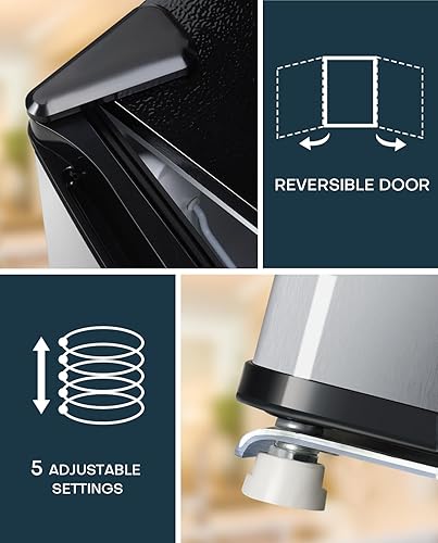 Miniatura 8 de Upstreman-Minirrefrigerador de 1.7 pies cúbicos ccongelador, termostato ajustable, ahorro de energía, bajo ruido, compacto y de una sola puerta,