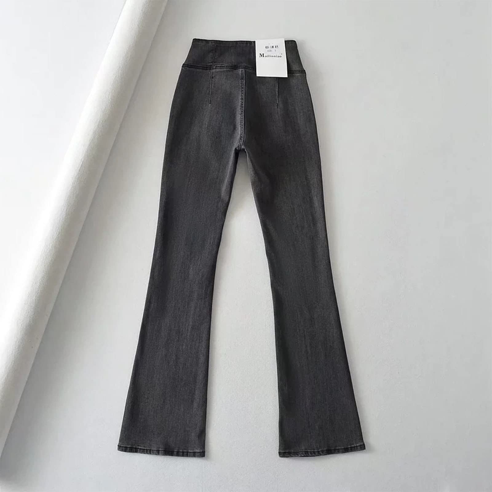 Generico Jeans Donna, Pantalone Denim Elegante Curvy Jeans da Donna Bootcut Larghi Pantaloni Elasticizzati Jeans Denim Leggings Vita Alta Jeans da Donna a Vita Alta Pantaloni da Yoga