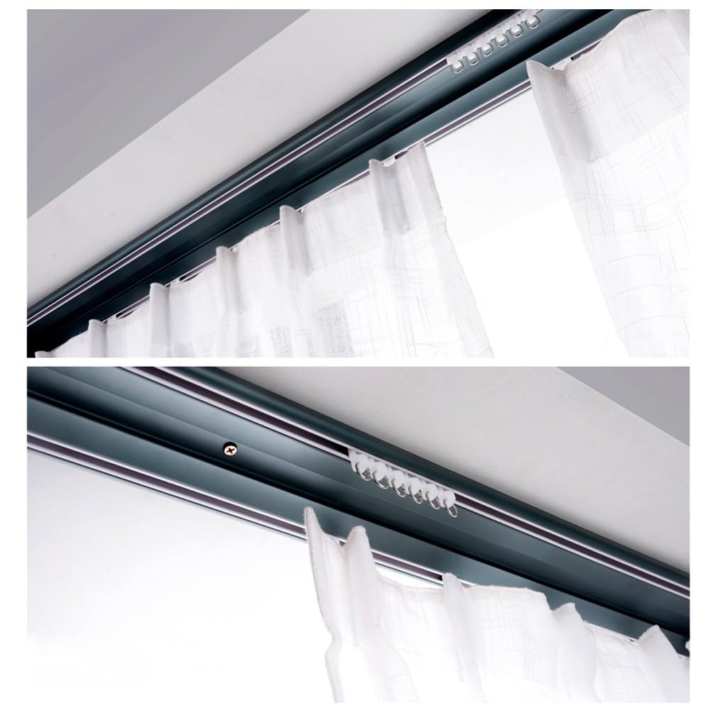 Generico Binario Regolabile in Alluminio per Tenda da Doccia, Doppio Binario a soffitto da 1 m a 10 m, Perfetto per divisori di Ambienti in Bagno e Soggiorno, Soluzione Resistente, Elegante e salvasp