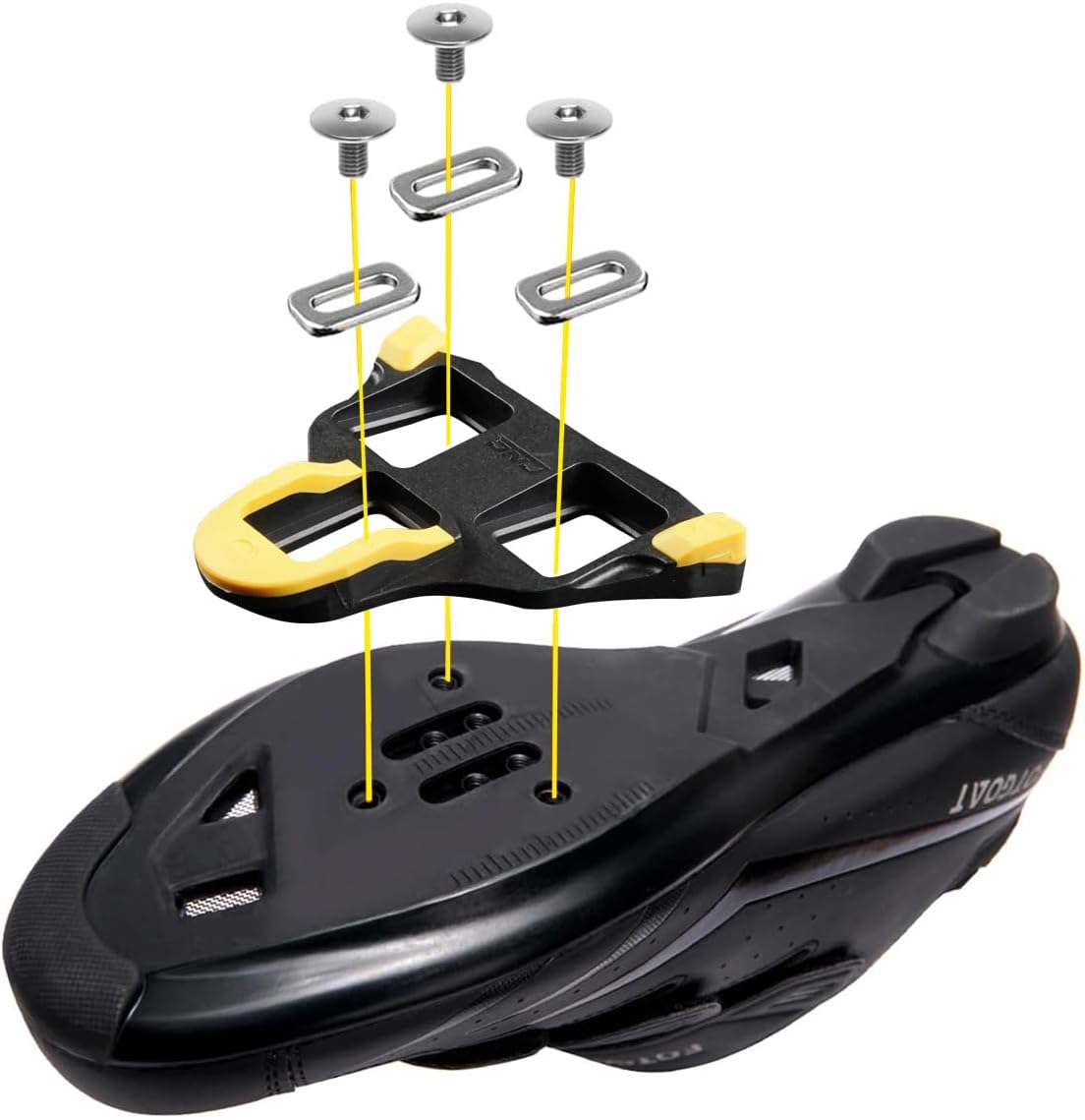 CNC Road Bike SPD-SL Cleats for Shimano SM-SH10/SM-SH11/SM-SH12,Cycling Bicycle Pedal Cleats for Shimano SPD-SL Cleats Set with SPD Cleat Covers（Yellow/red/Blue）