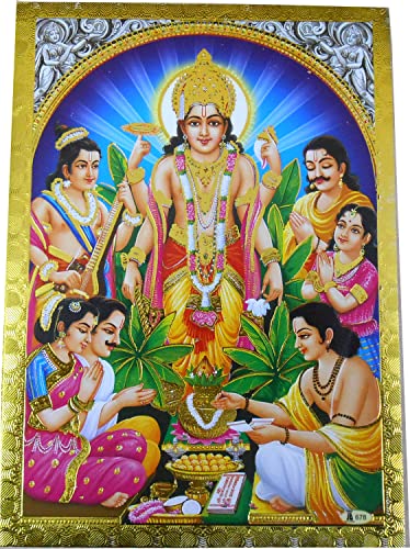 Satyanarayan Poster with Golden Foil 5x7
