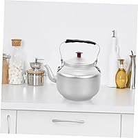 Vista 5 de iplusmile Tetera de aluminio de 0.8 litros, tetera clásica con espejo, tetera pulida, tetera con asa, compatible con inducción eléctrica de gas