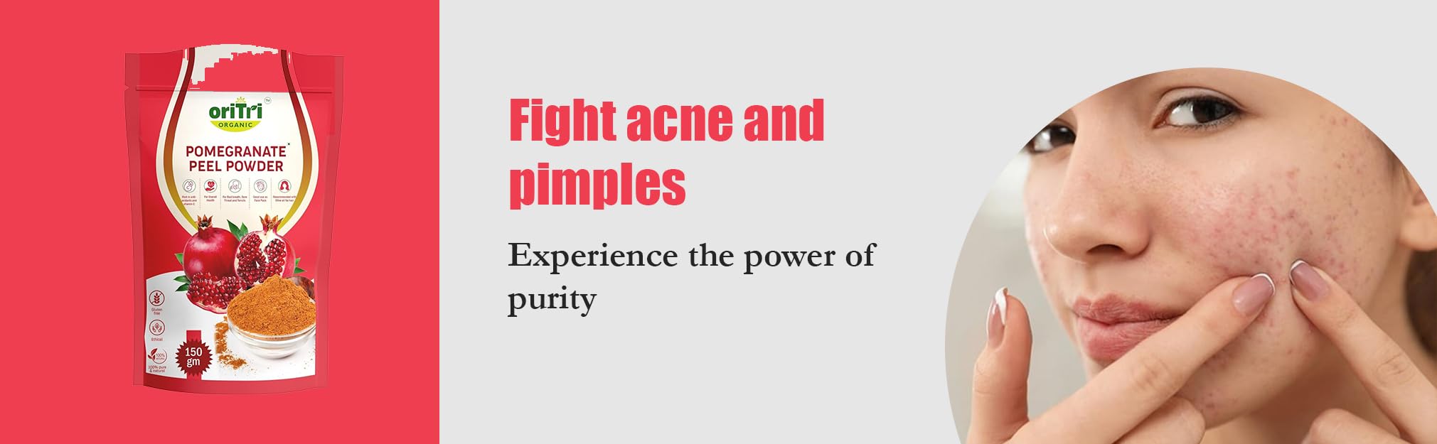 Oritri Organic Pomegranate Peel Powder 150g | Rich in Antioxidants | Anar Powder for Skin Brightening, Acne & Hair Fall Care | Supports Immunity & Diabetes Management - Image 8 thumbnail
