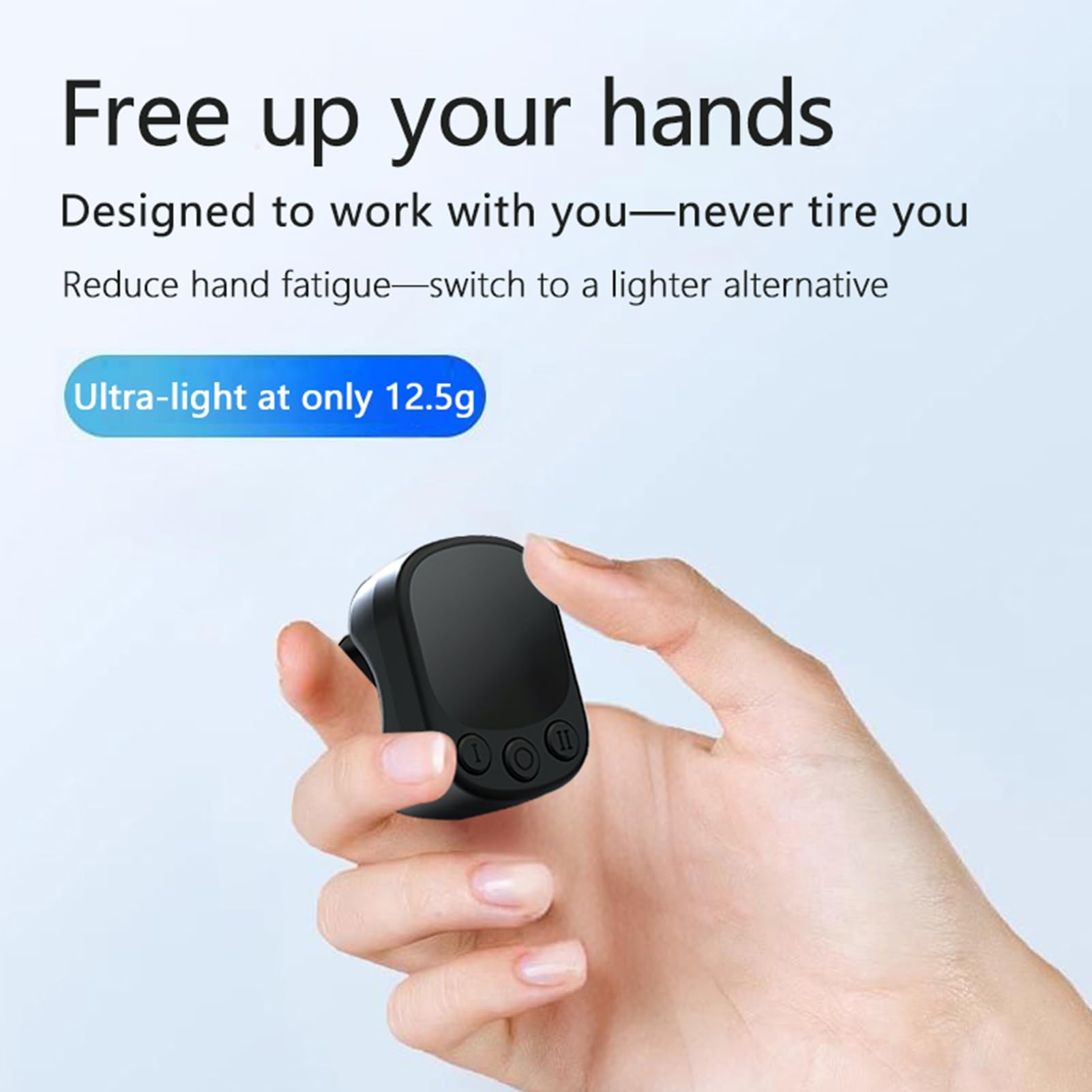 ASHATA Pierścień Przewijania, Mysz Air Finger Ring z Touchpadem, moduł Przełączania Stron Bluetooth dla Aplikacji na Telefon Komórkowy i Tablety, do zdjęć z Aparatu, Nagrywania Wideo