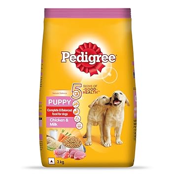 Pedigree Dry Food for Puppy, Chicken & Milk Flavour, 3kg Pack