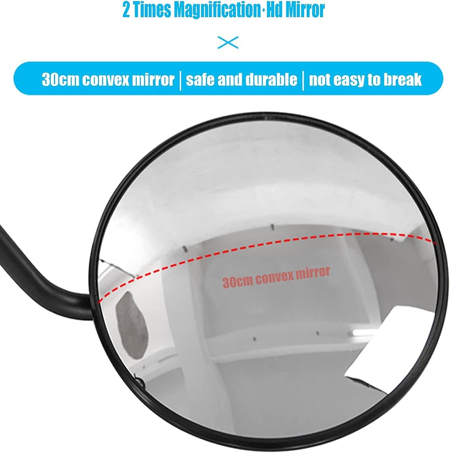Vehicle Inspection Mirror Telescoping Inspection Mirror with Light， Check Tool for Under Cars, Trucks and Equipments,Enlarge 2xpc Mirror Diameter 30cm,The Adjusted 50-100cm