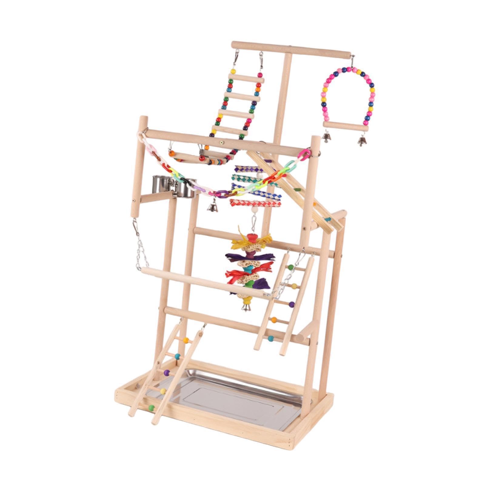 Parco giochi per pappagalli, grande supporto multilivello per uccelli, che incoraggia il gioco attivo per pappagalli, parrocchetti, inseparabili,