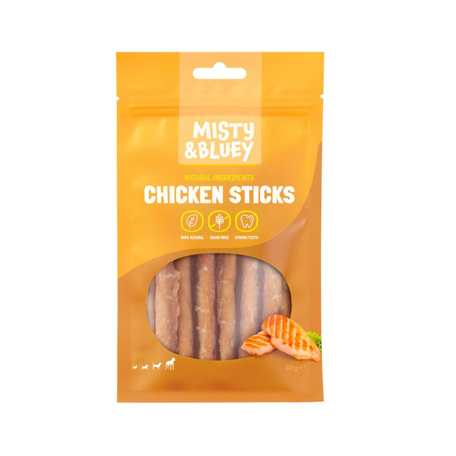 Chicken Sticks 22x60 g Hundeleckerli Kaustangen Geflügel Snack Belohnung | 1320 g Vorratspack, proteinreich, Hundesnack, Ergänzungsfutter, Belohnung, Kauartikel, Trainingssnack, schmackhaft, Hund