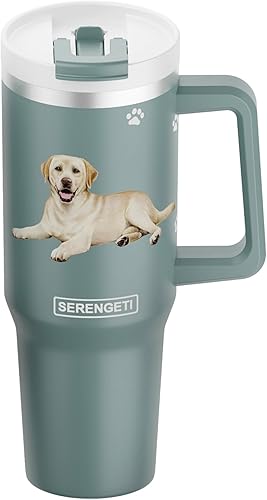 SERENGETI Ultimate - Vaso de 40 onzas con asa y pajilla, vaso aislado al vacío con popote y tapa, taza de viaje de acero inoxidable para amantes de