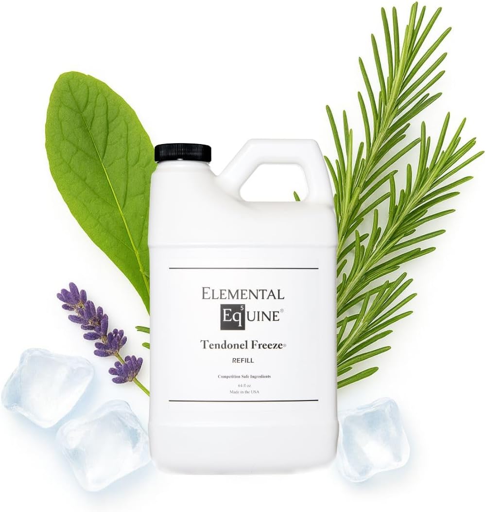 Elemental Equine Tendonel Freeze 64oz Liniment Rub for Horses - Soothe and Relax Tired Muscles While Providing Cooling Relief and Reduced Stiffnes