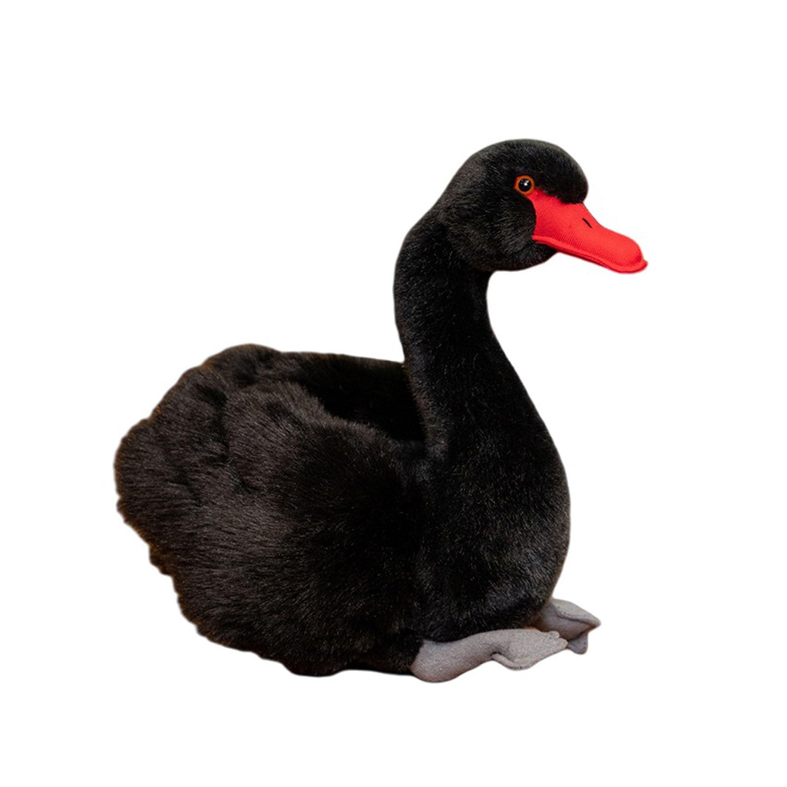 ZBELLO Cute black swan plush toy, swan doll throw pillow, stuffed animal throw pillow for home decoration, a gift suitable for boys and girls. (black)