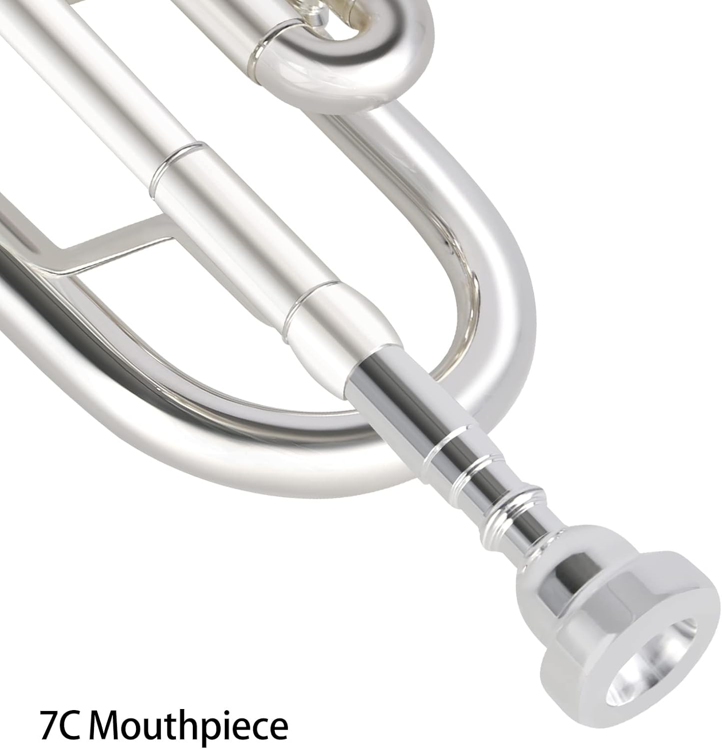 ROWELL Trumpet Standard Bb Trumpet Set Professional Trumpet Bass Trumpet for Beginners Silver Plated with Deluxe Hand Case,Gloves,7C Mouthpiece and Trumpet Clean Kit : Musical Instruments