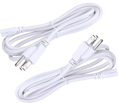 سلك كابل طاقة 4 قدم أمريكي لـ T5 T8 مزدوج النهاية 3Pin LED أنبوب ، سلك تمديد لمصباح LED الفلورسنت المدمج ، اللون الأبيض 5PACK