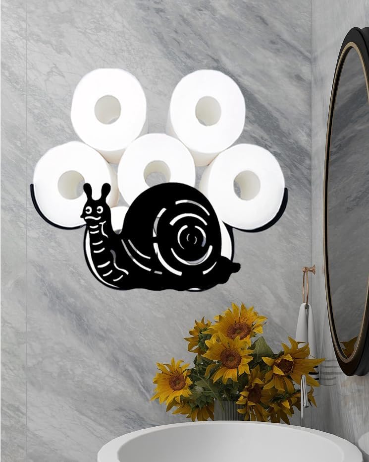 Portarrollos de papel higiénico decorativo de caracol montado en la pared, soporte de papel higiénico para decoración de baño, organizador de