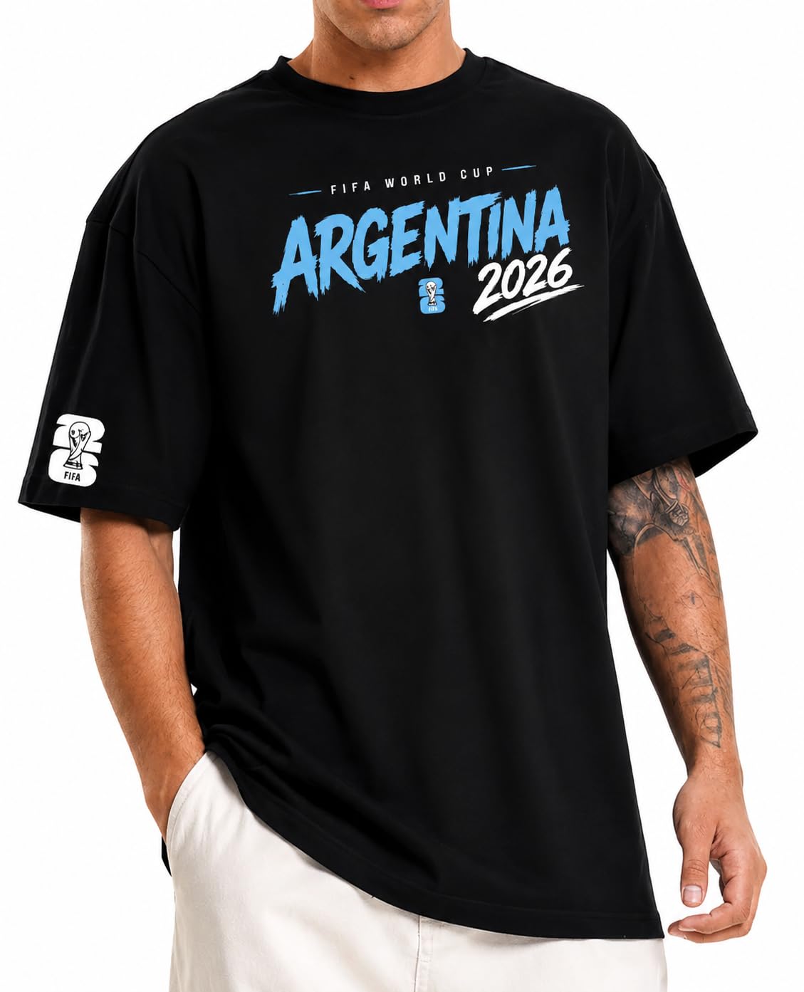 Argentina FIFA World Cup 2026 Black Oversized T-Shirt-image-28