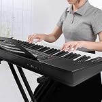 AKLOT Clavier pour piano 61 Key, Portable Full Size Keys clavier électronique avec adaptateur de puissance, support musical pour les adultes enfants débutants professionnels (AKP-1) noir