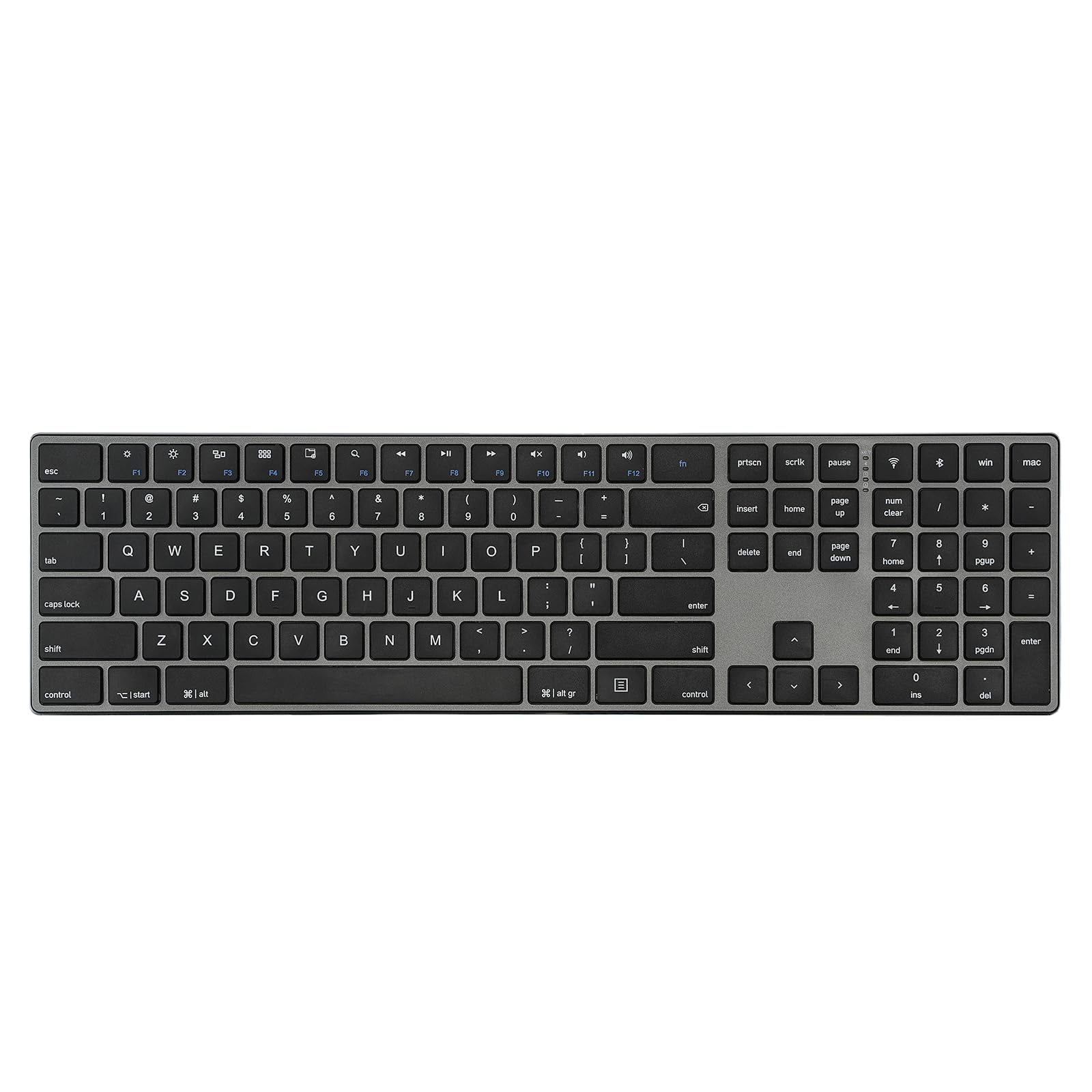 Perixx PERIBOARD-817 Wireless Multi Device Keyboard Full Size Aluminum Housing X Type Scissor Keys Compatible with Windows macOS